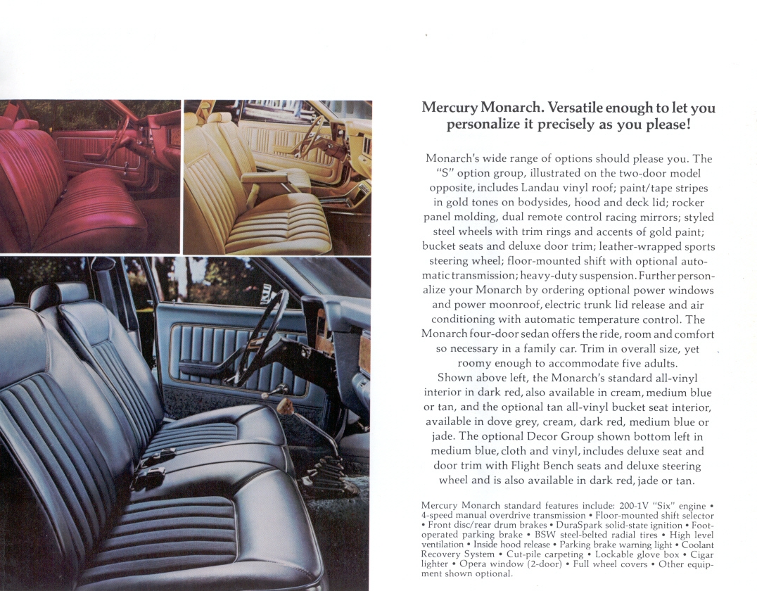1977 Mercury Monarch Brochure Page 2